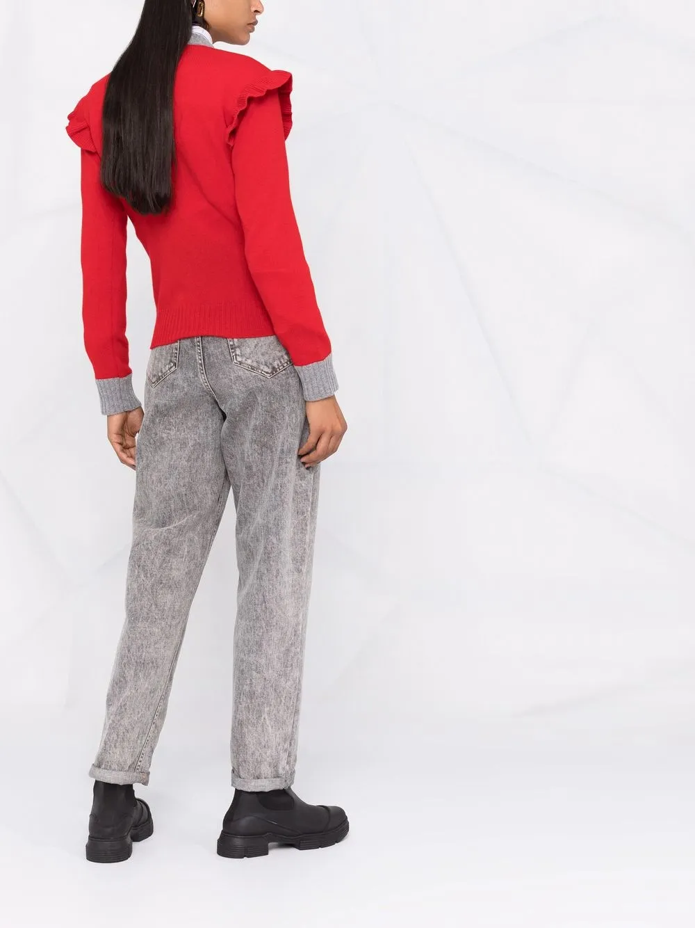 Two-Tone Ruffled Jumper
