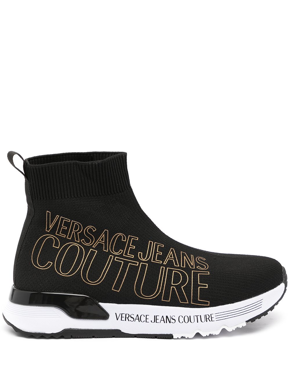 фото Versace jeans couture кроссовки-носки с логотипом