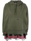 DSQUARED2 panelled pullover logo-print hoodie - Green