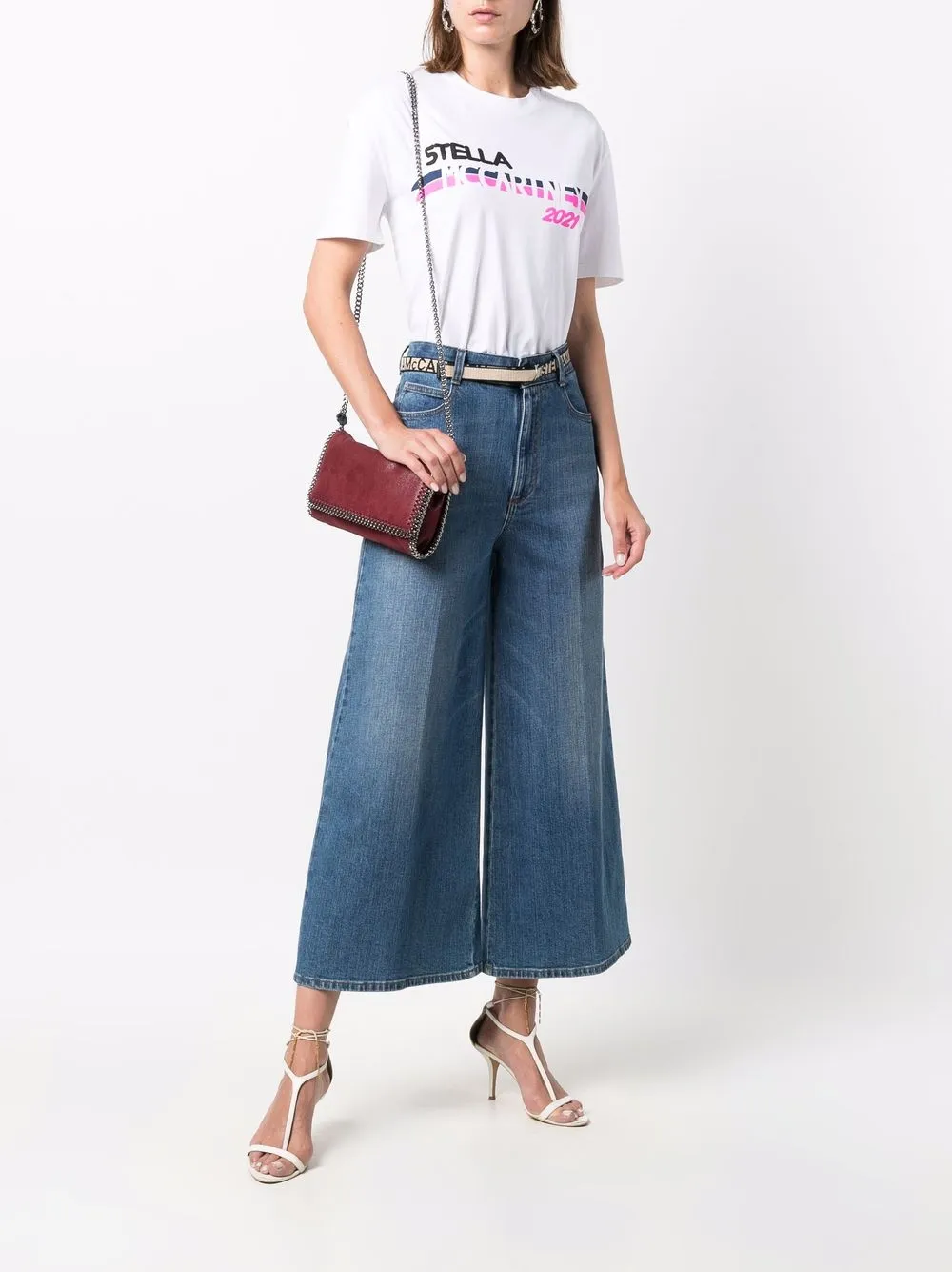 Stella McCartney 2021 T-shirt met logoprint - Wit