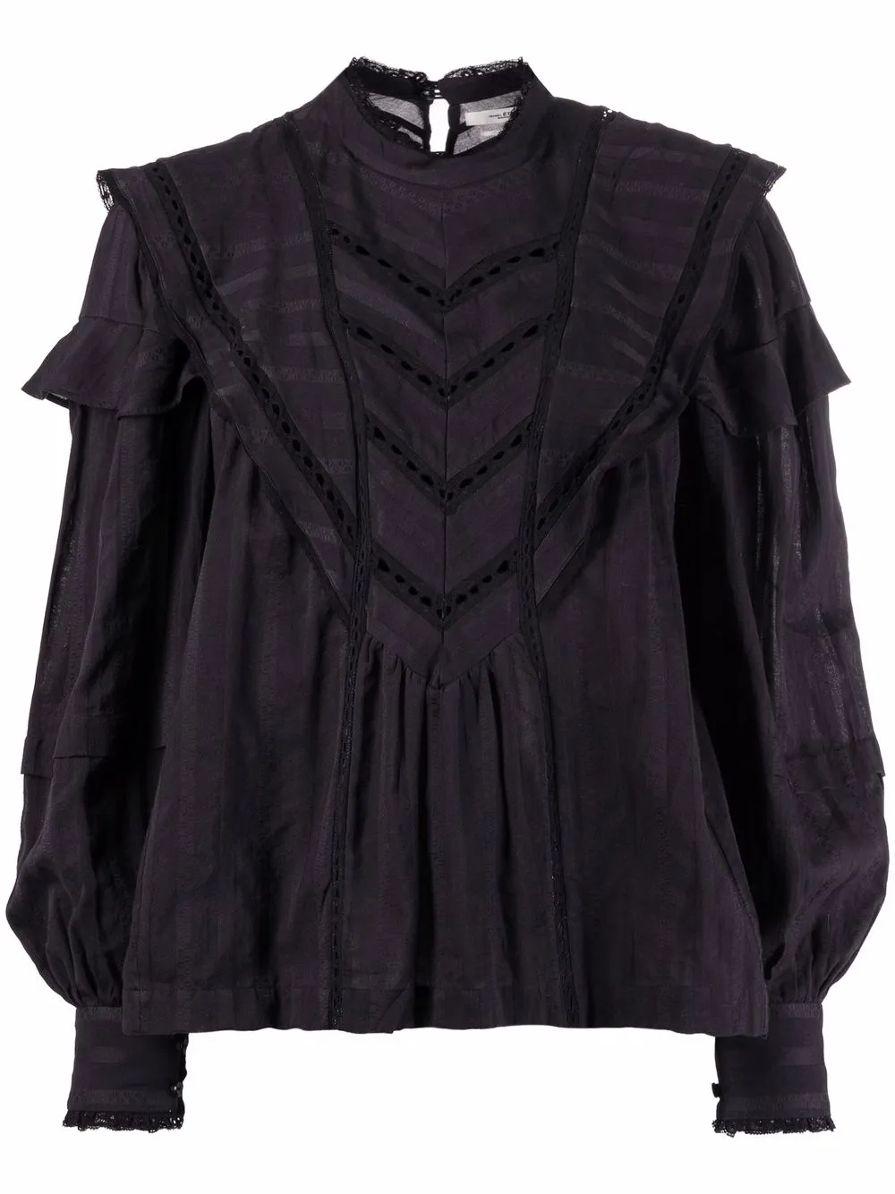 

Isabel Marant Étoile blusa con bordado inglés - Negro