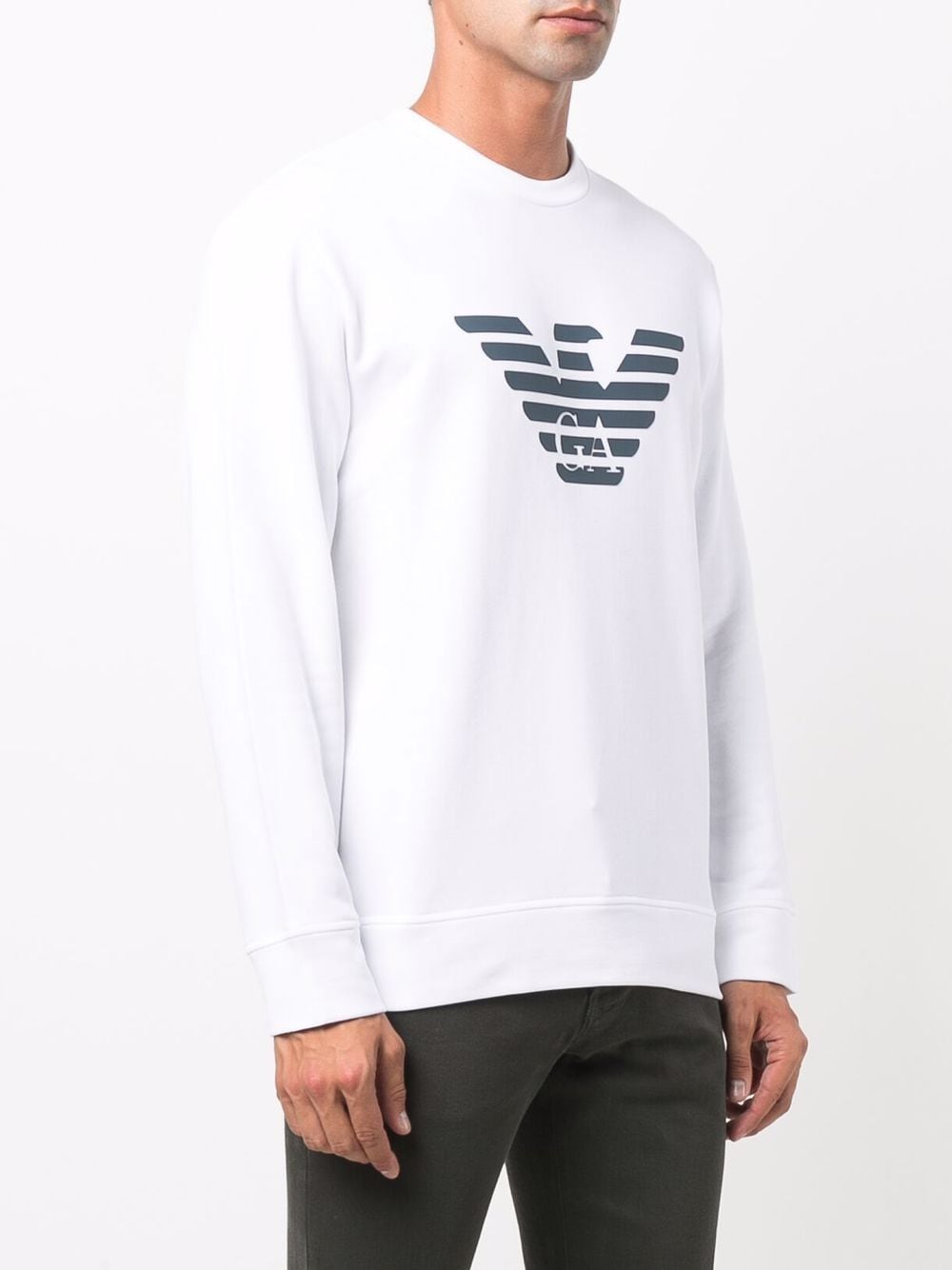 Shop Emporio Armani Logo-printed Sweatshirt In White