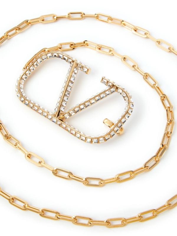 Valentino Garavani Go Logo Chain Belt In Antique Brass, ModeSens