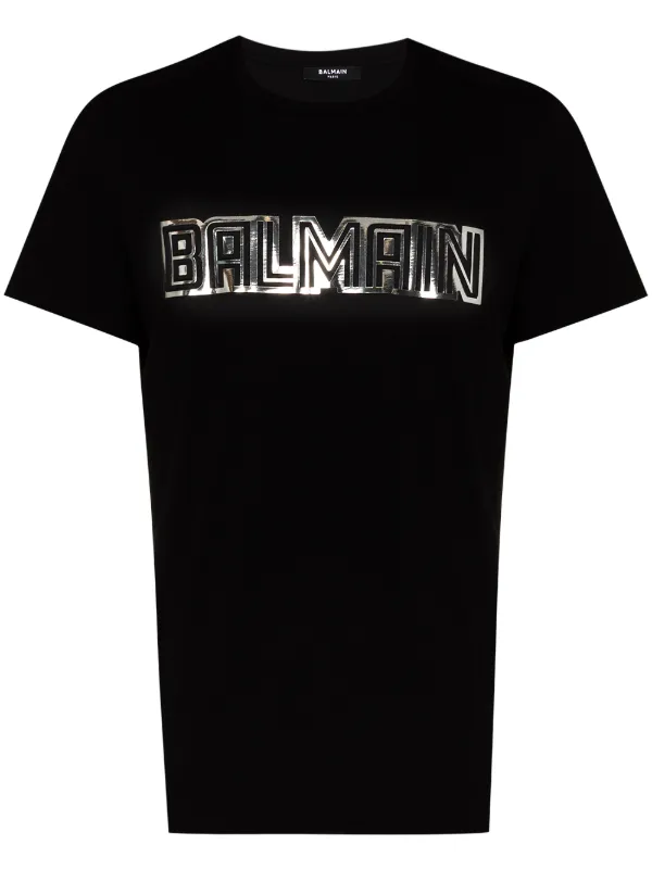 metallic-logo crew-neck T-shirt for men 