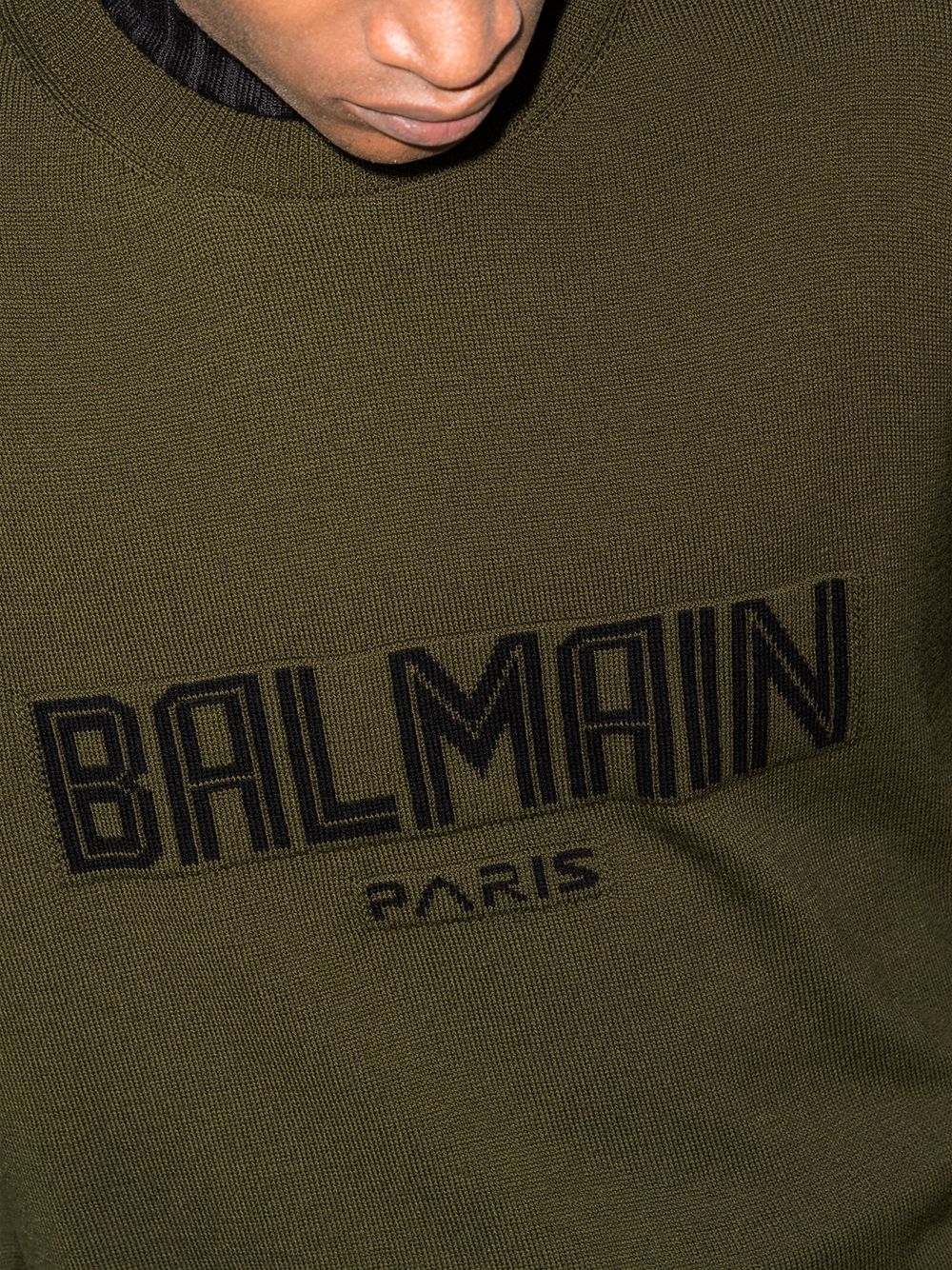 фото Balmain джемпер вязки интарсия с логотипом