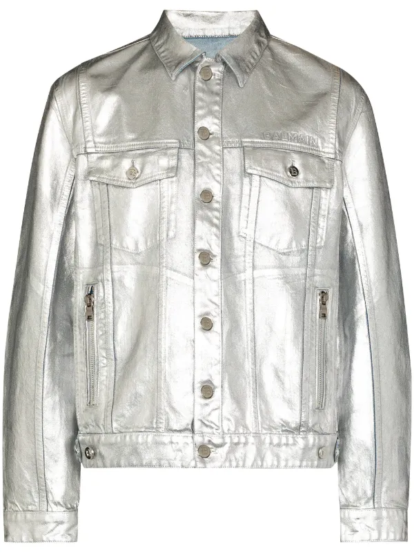 effect Denim Jacket - Balmain metallic
