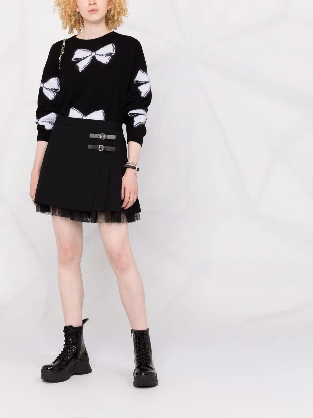 Image 2 of RED Valentino point d'esprit trim skirt