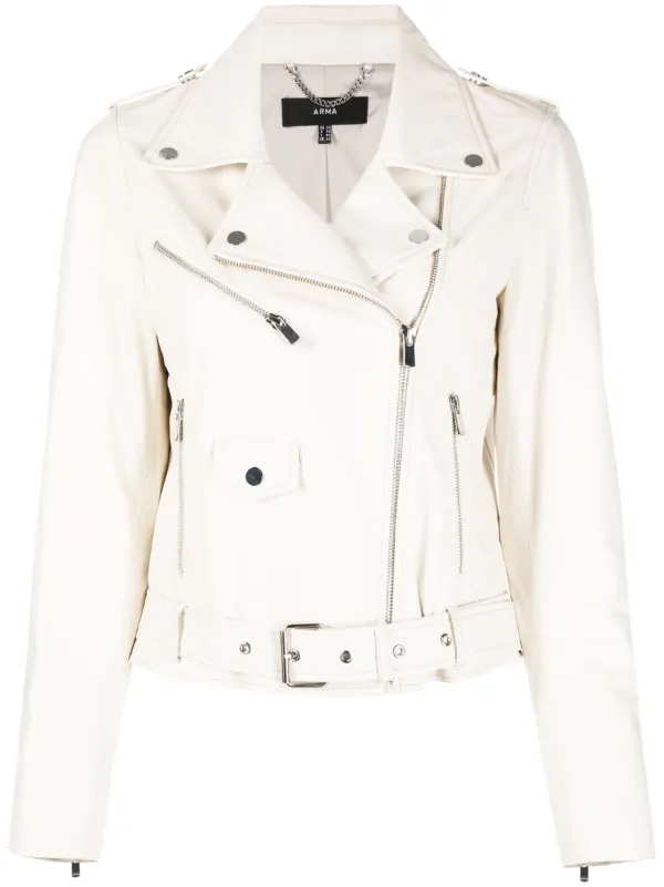 belted leather biker jacket