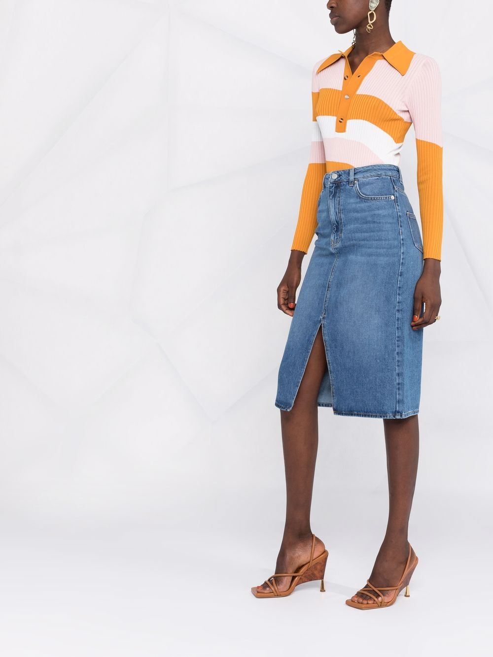 фото Ba&sh джинсовая юбка с разрезом