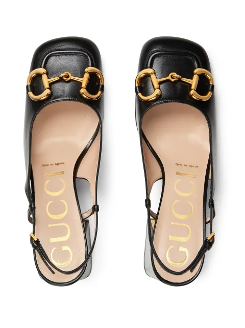 Gucci Horsebit mid-heel Slingback Pumps - Farfetch