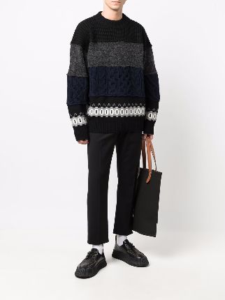 cable-knit panelled jumper展示图