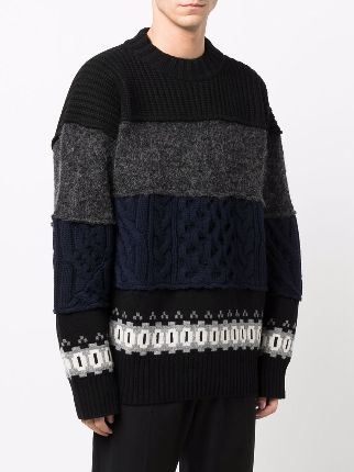 cable-knit panelled jumper展示图