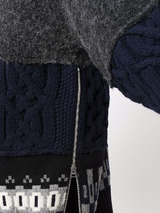 cable-knit panelled jumper展示图