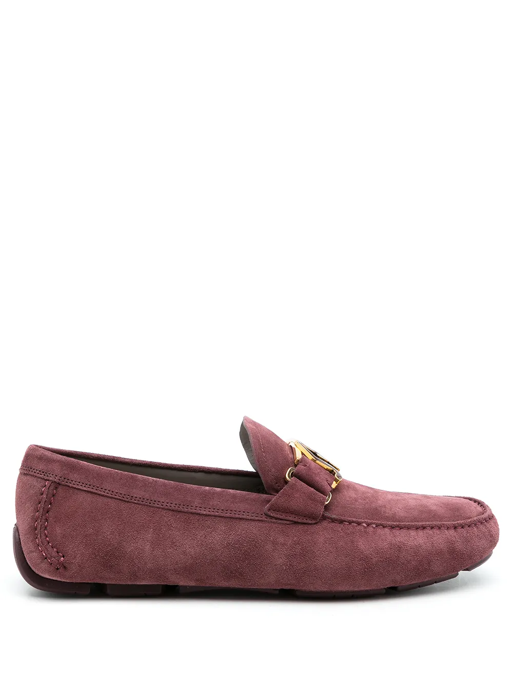 Ferragamo Loafers met monogramplakkaat Rood
