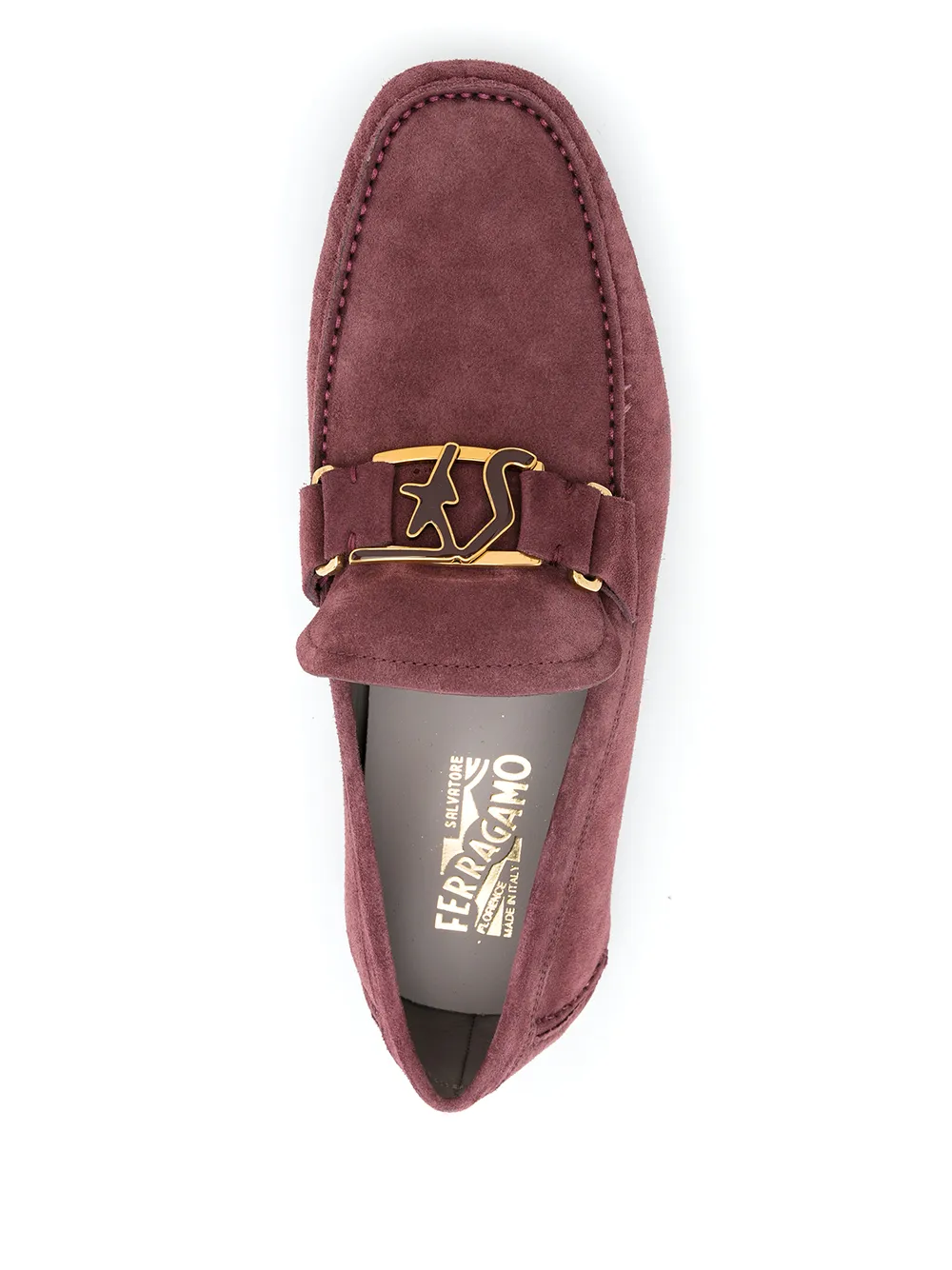 Ferragamo Loafers met monogramplakkaat Rood