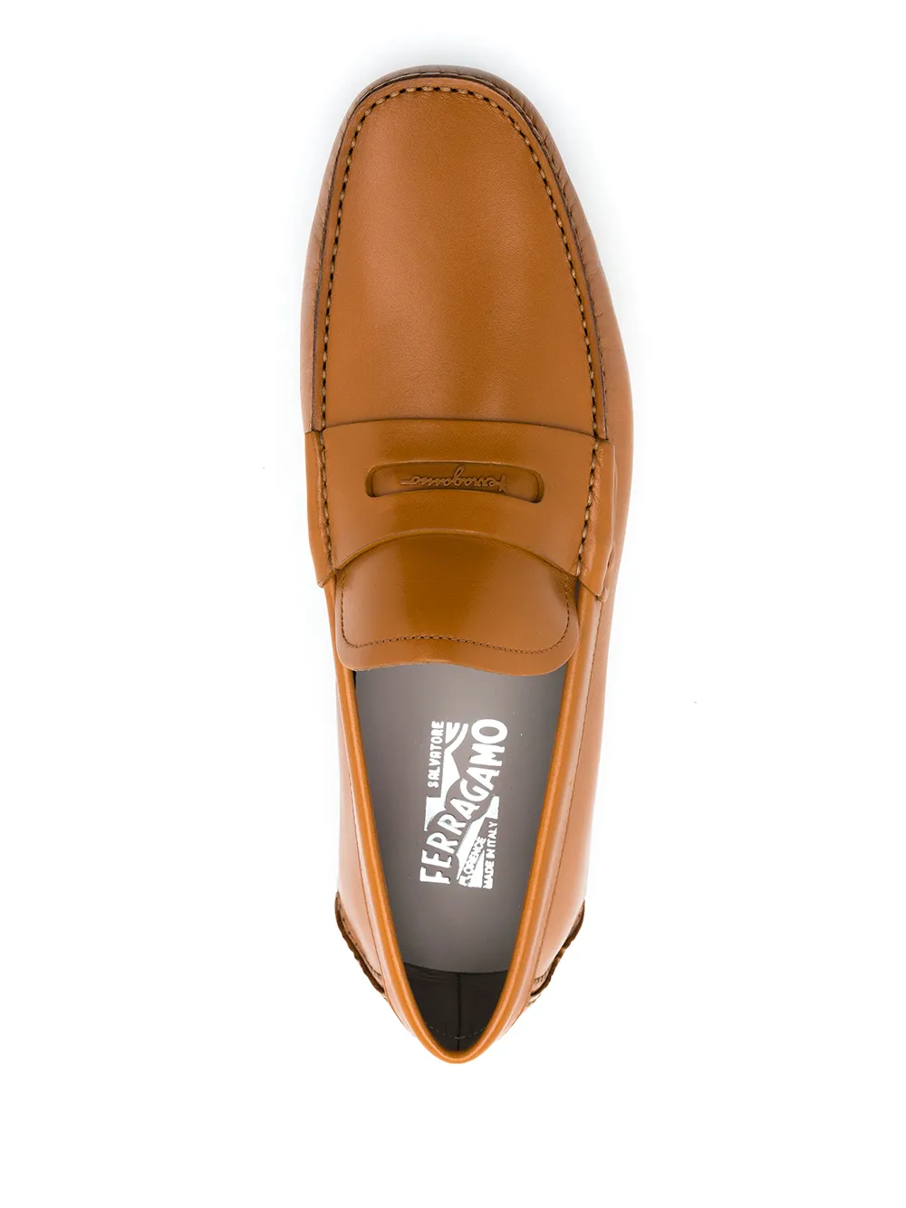 Ferragamo leather penny driving loafers Brown