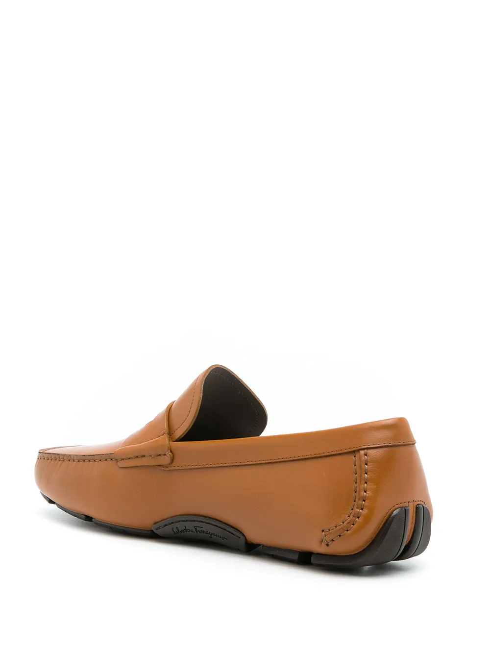 Ferragamo leather penny driving loafers Brown