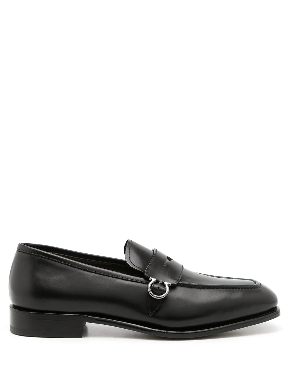 Ferragamo leather penny loafers Black