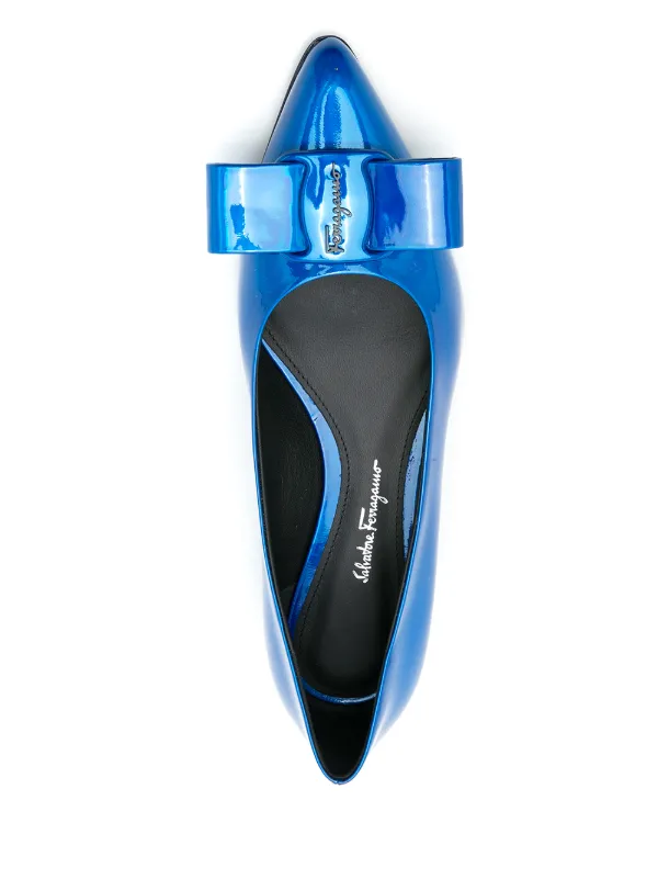 Ferragamo Viva Ballet Flat Shoes | Blue | FARFETCH