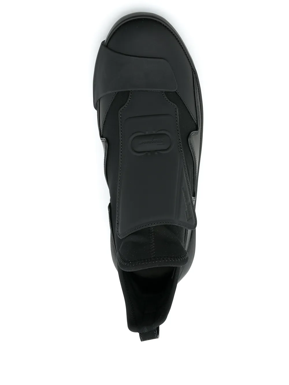 Ferragamo leather sock style sneakers Black