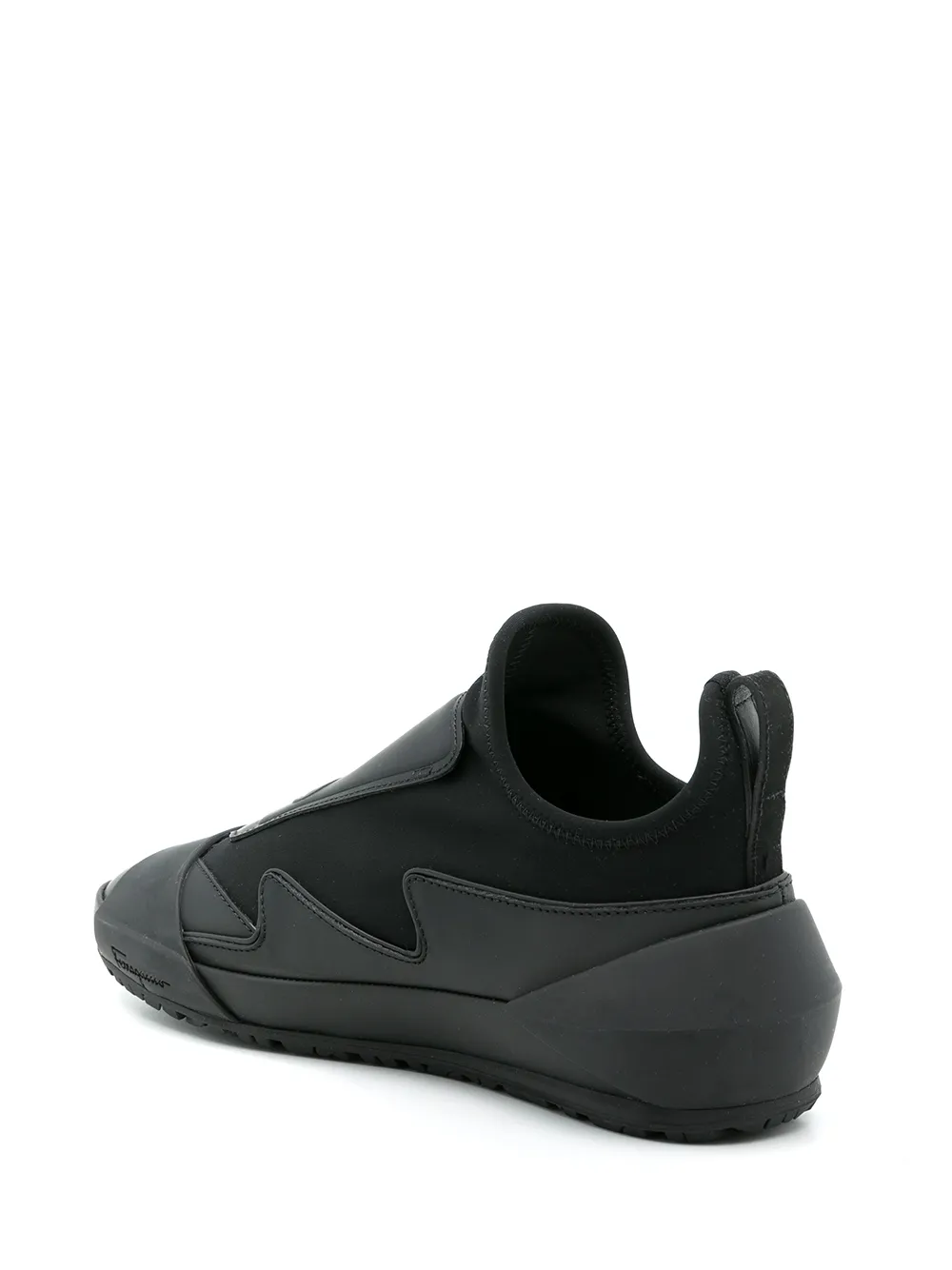 Ferragamo leather sock style sneakers Black
