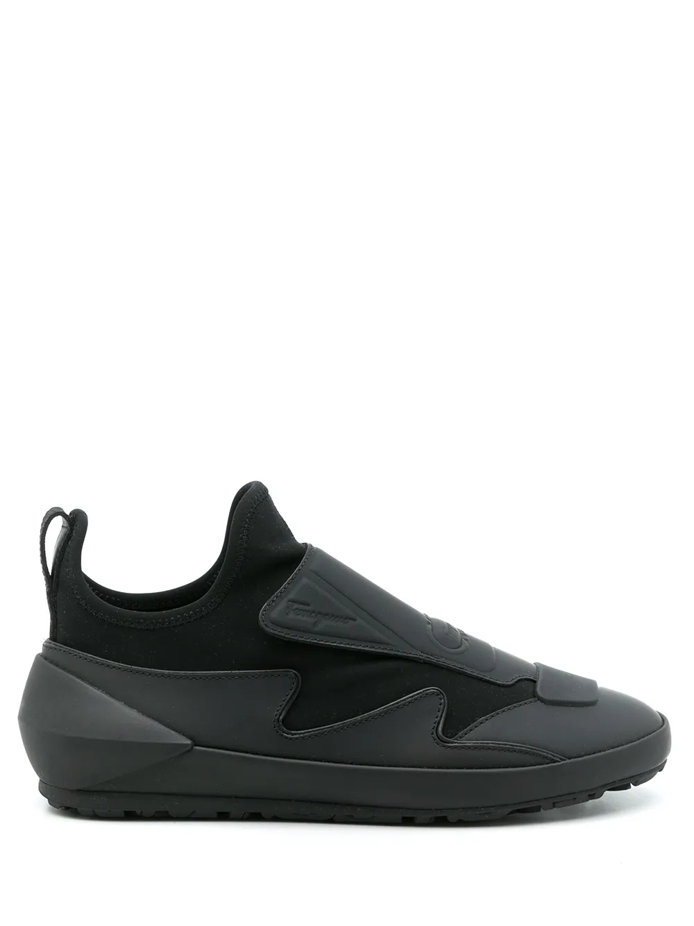 Ferragamo leather sock style sneakers Black