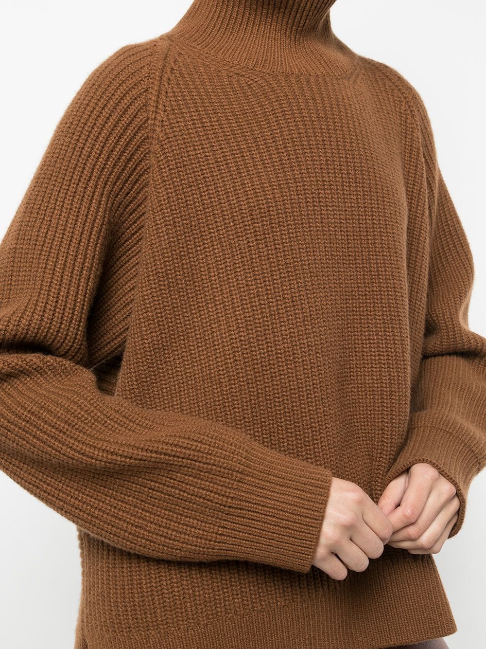 Shop Rosetta Getty Roll Neck Cashmere Jumper In Braun