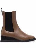 Ferragamo wedged leather ankle boots - Brown