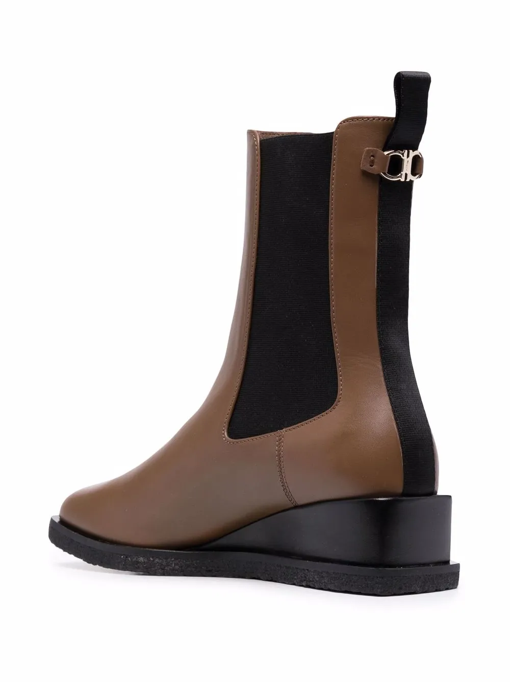 Ferragamo wedged leather ankle boots Brown