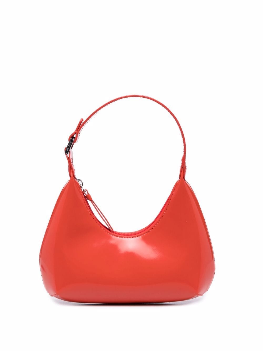 BY FAR MINI AMBER PATENT-LEATHER BAG