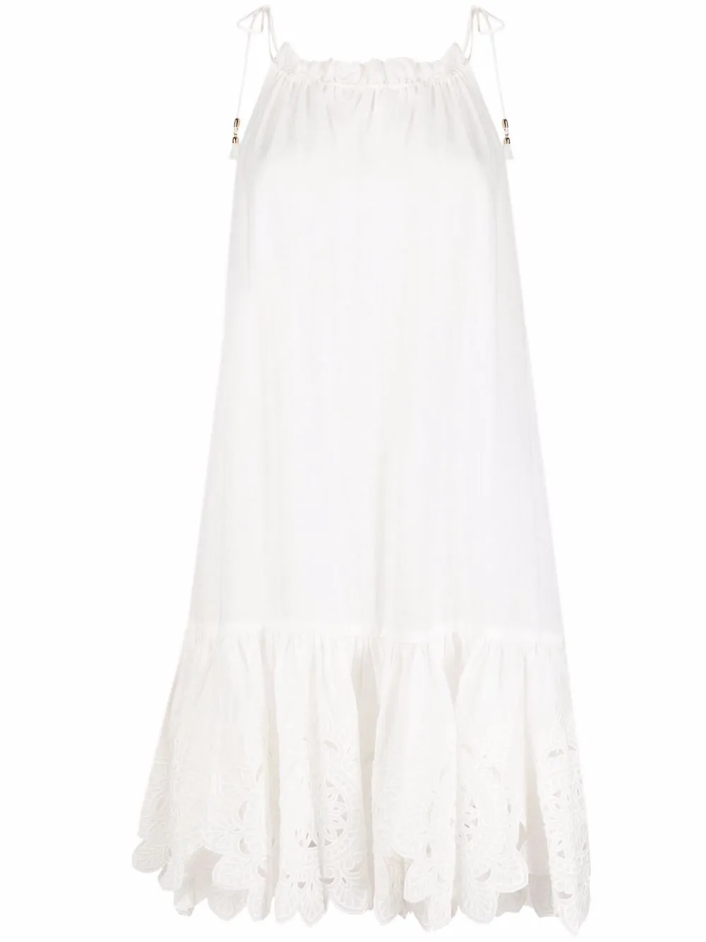 

ZIMMERMANN vestido recto bordado - Blanco