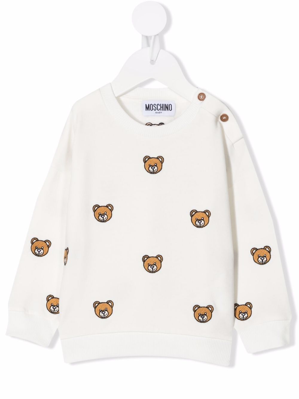 фото Moschino kids толстовка с круглым вырезом и принтом teddy bear