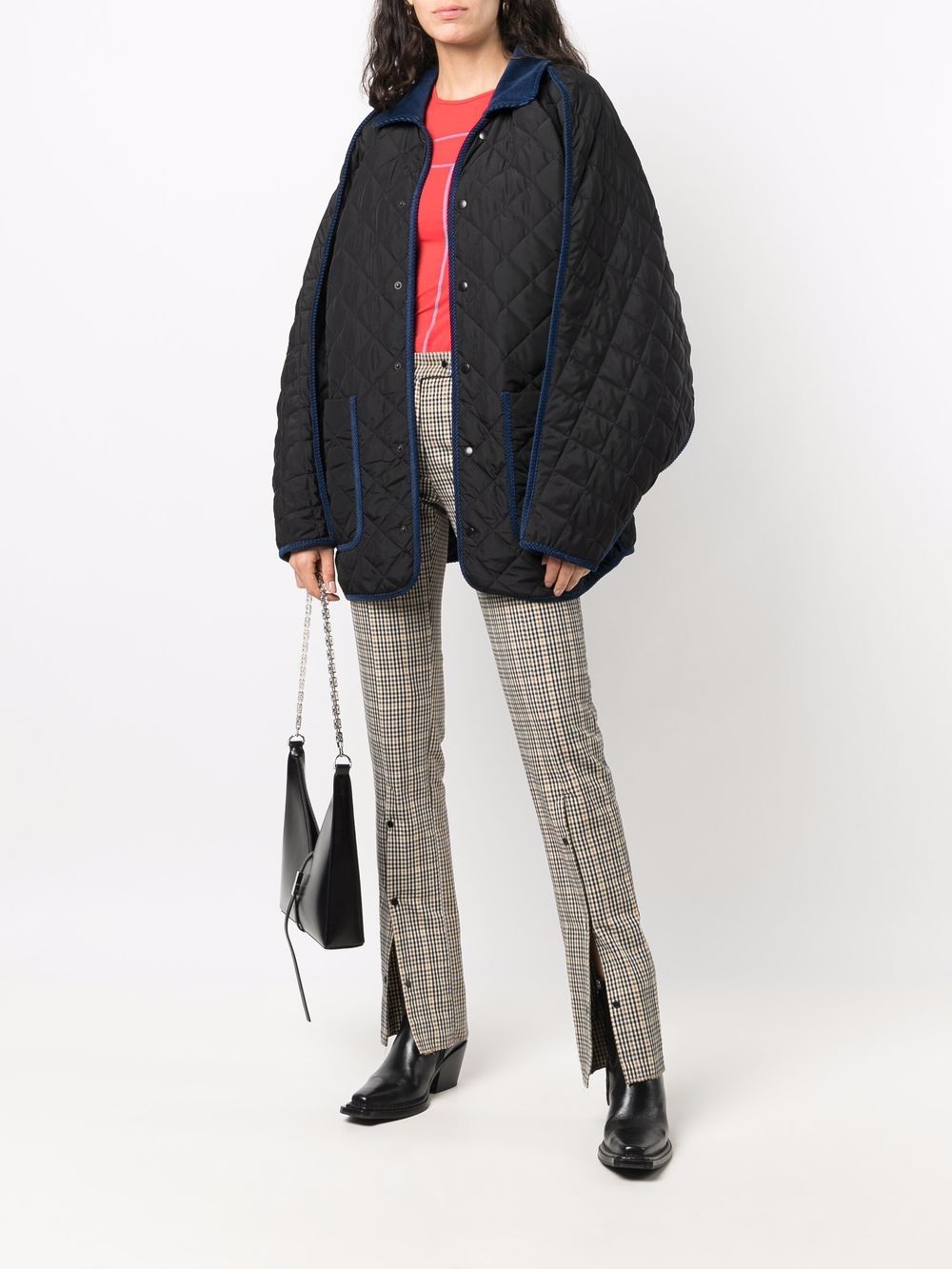 quilted contrast-trim penguin jacket