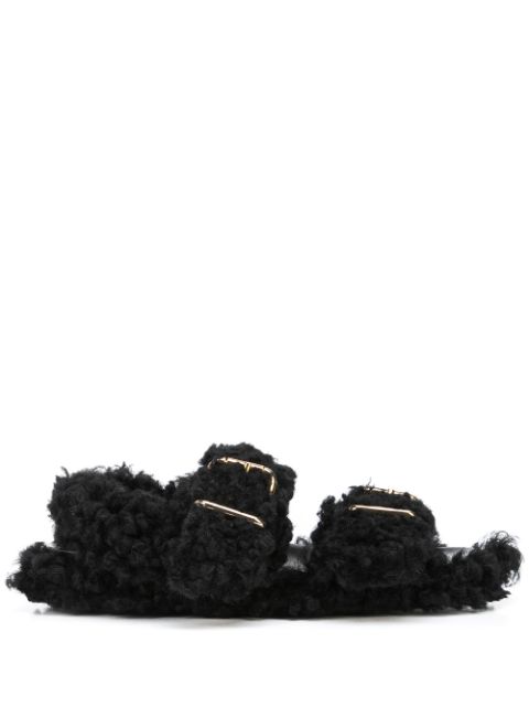 Marni shearling-trimmed sandals Women