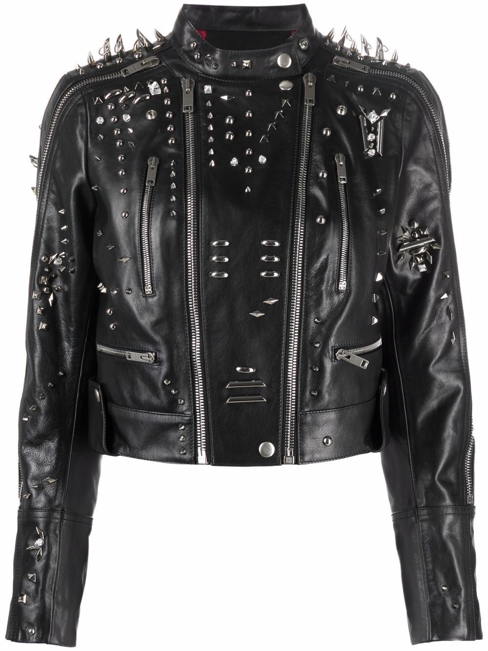 фото Givenchy укороченная байкерская куртка с заклепками