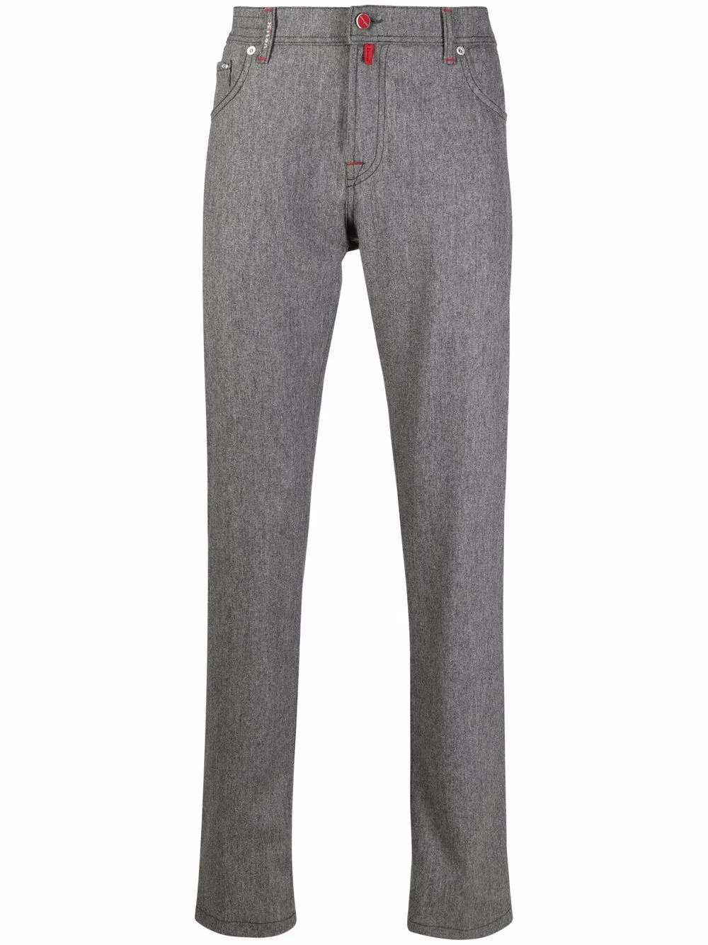 

Kiton pantalones rectos con costuras en contraste - Gris