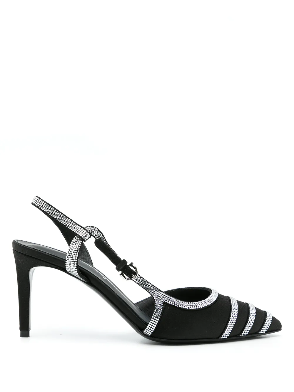 Ferragamo Slingback pumps met stras Zwart