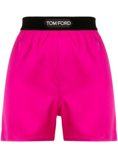 logo-waistband silk shorts | TOM FORD 