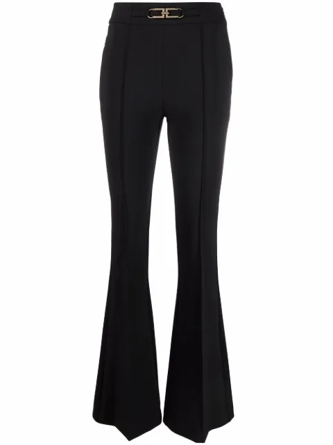 Elisabetta Franchi black belted boot-cut trousers for women | PA38716E2 at  Farfetch.com