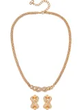 Christian Dior Pre-Owned 1980s pre-owned crystal-embellished necklace and earrings set - Gold