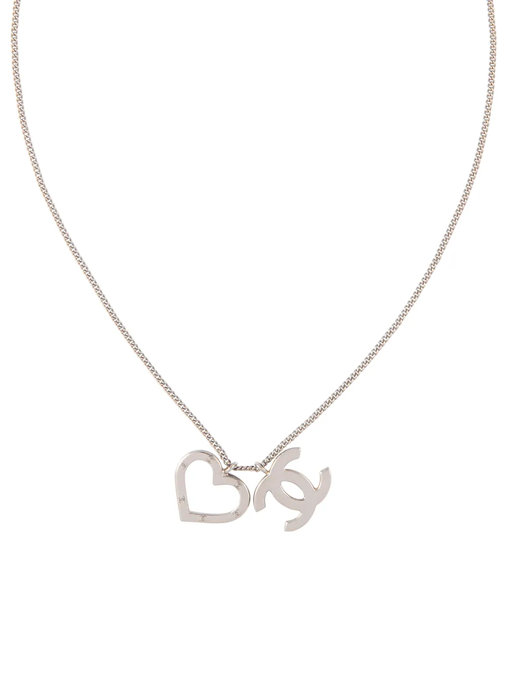 Image 1 of Chanel Pre-Owned 2004 CC heart charm necklace