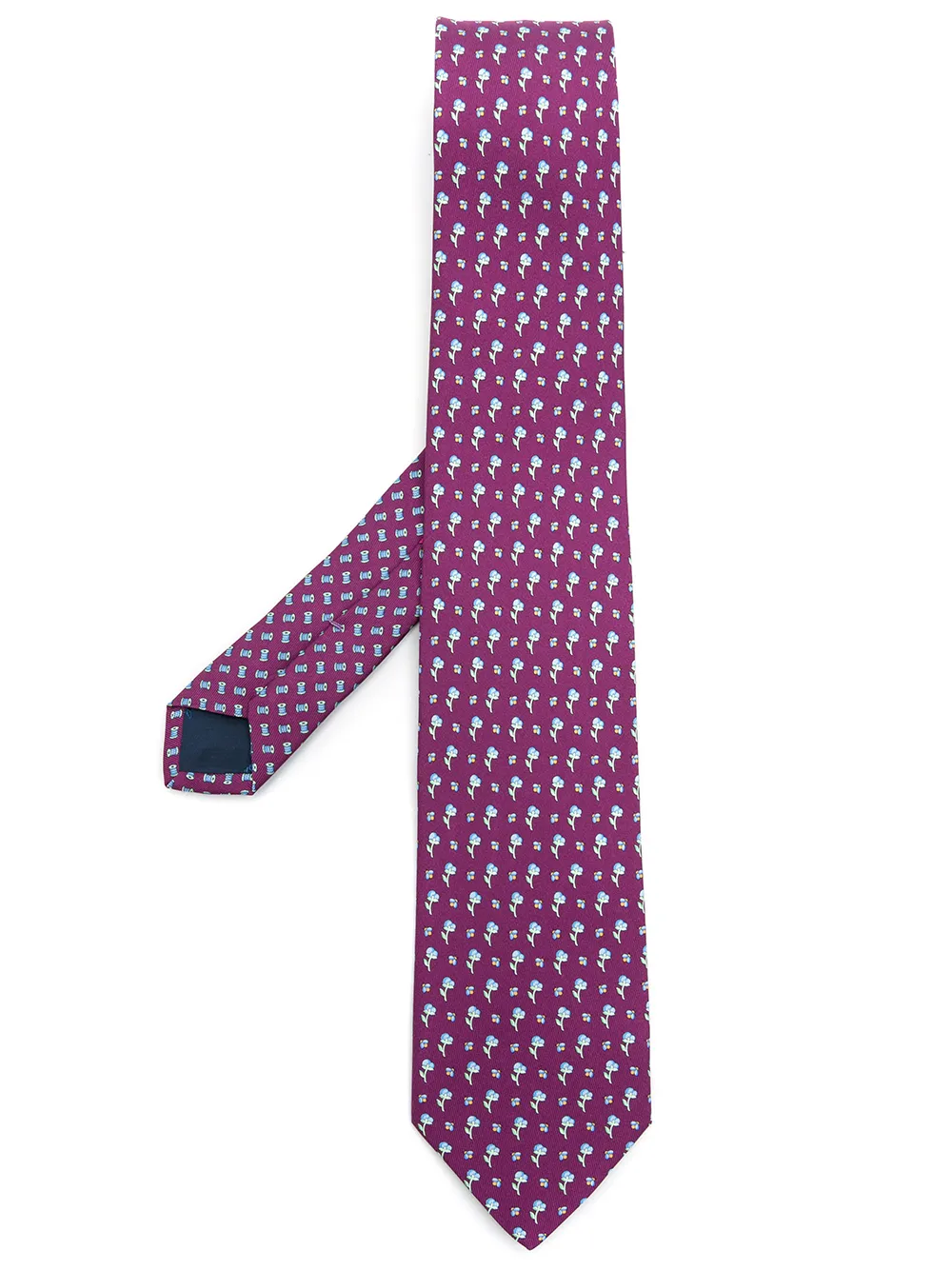 

Ferragamo floral-print silk tie - Purple