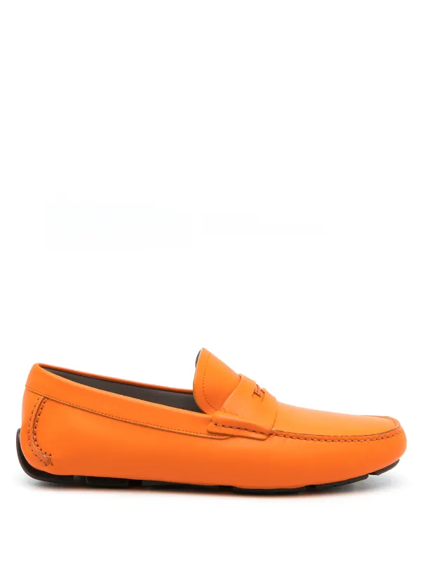 NEW SALVATORE FERRAGAMO men\'s penny slot leather driving loafers in orange Salvatore Ferragamo Orange Casual Shoes for Men for sale | eBay main image 4