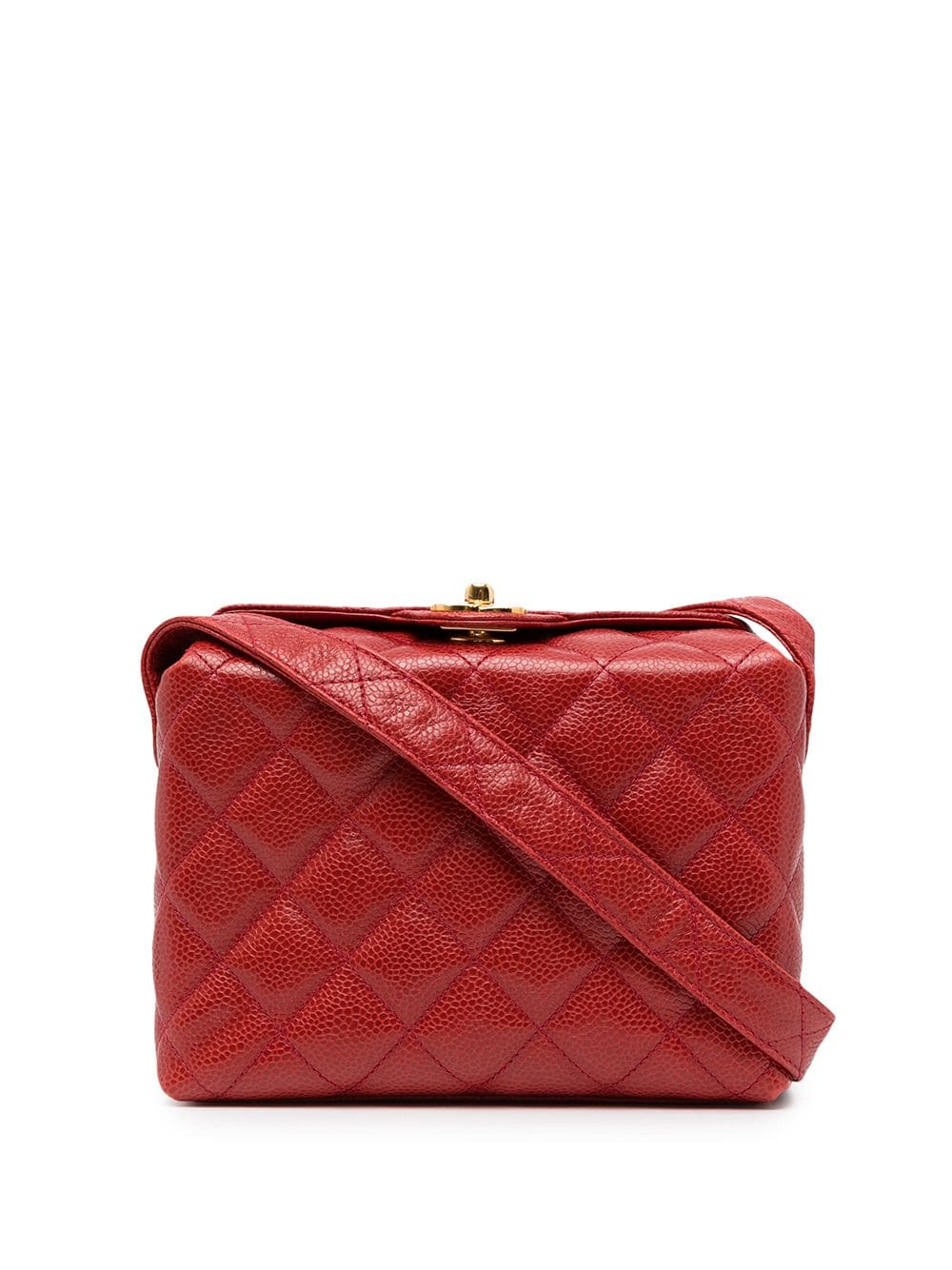 

CHANEL Pre-Owned bolsa crossbody con capitonado de rombos CC 1992 - Rojo