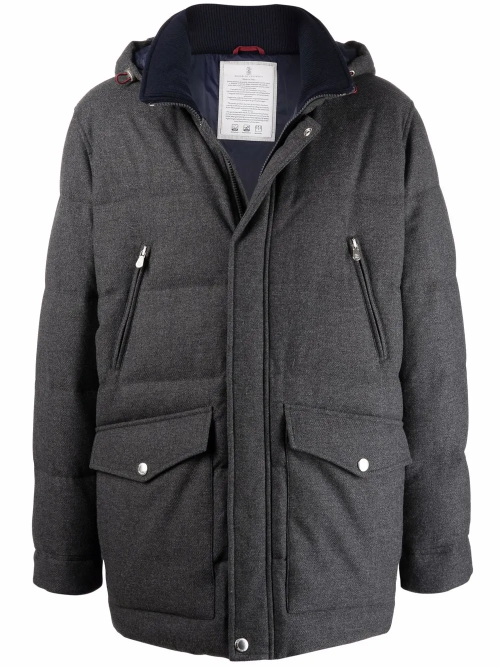 

Brunello Cucinelli multi-pocket padded coat - Grey