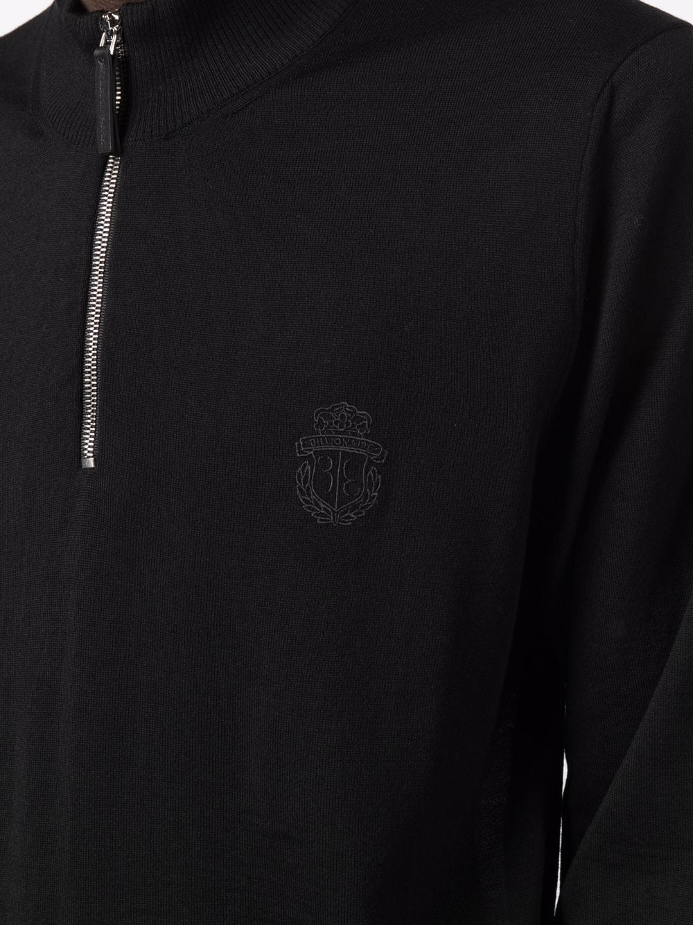 Shop Billionaire Pullover Zip Jumper In Schwarz