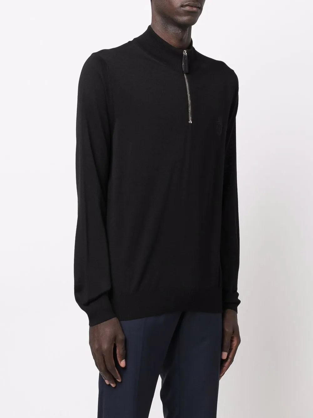 Shop Billionaire Pullover Zip Jumper In Schwarz