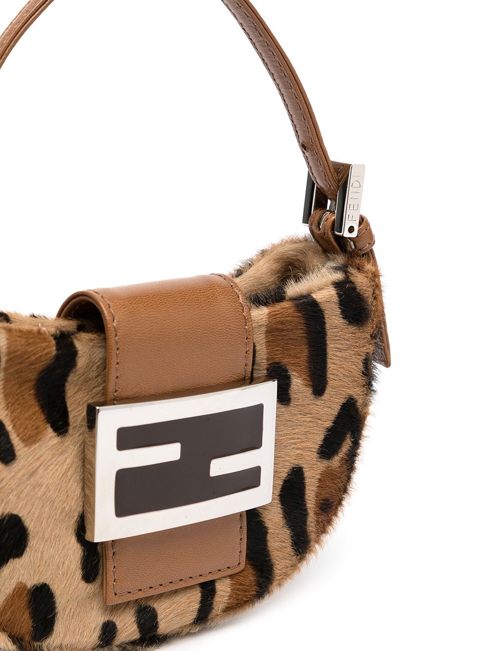 фото Fendi pre-owned мини-сумка с леопардовым принтом и логотипом ff