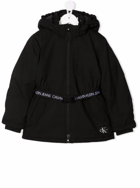 Calvin Klein Kids chamarra capitonada con logo estampado