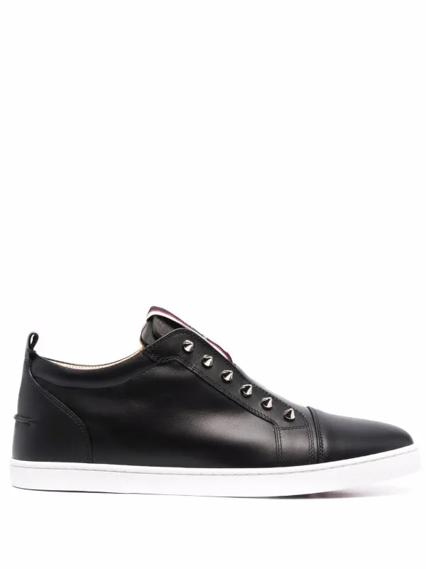 Christian louboutin black leather sneakers best sale